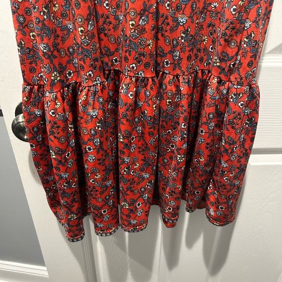 Misses Max Studio Size Small Cross Over 3/4 Length Dress Red Floral Pattern - Picture 6 of 6
